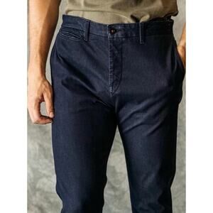 Hiroshi Kato Slim Mid-rise Cotton Blend Chino in Smokey Bubble Charcoal 30x25